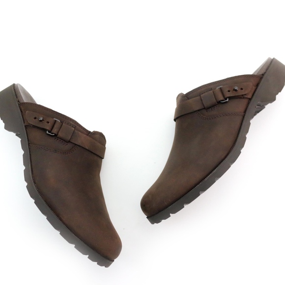 NWT Teva Authentic Delavina Mule Size 8 Brown Leather Clog - Picture 2 of 7